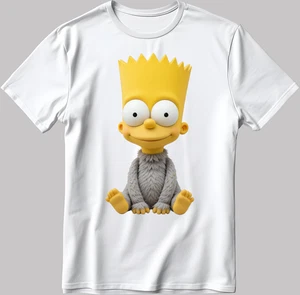 The Simpsons Cute baby Bart Short Sleeve White-Black Men / Women's DE316 - Picture 1 of 6