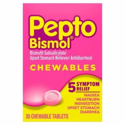 Pepto Bismol Pepto-Bismol Chewable Tablets, 30 ct, - Image 1 of 4