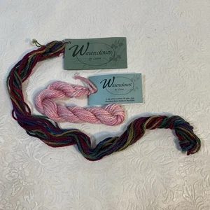 Lot of 2 Watercolours by Caron Handpainted Cotton Thread - Rosebud and Nefertiti - Picture 1 of 7