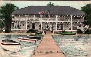 FAIRLEE VERMONT LAKE MOREY CASINO OLD 1911 POSTCARD - Picture 1 of 2