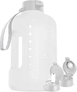 1 Gallon Water Bottle with Time Marker - Straw & Chug Lid - BPA Free Big Water B - Picture 1 of 8