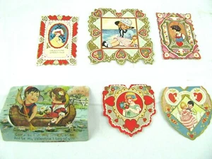 Konvolut 6 alte antike Valentinstag Stanzkarten aus den 1920er Jahren - Bild 1 von 4