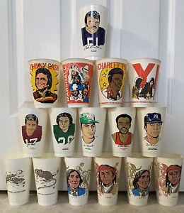 Vintage lot of 16 SLURPEE 7-11 cups Sports, Music/Bands, Johnny Cash