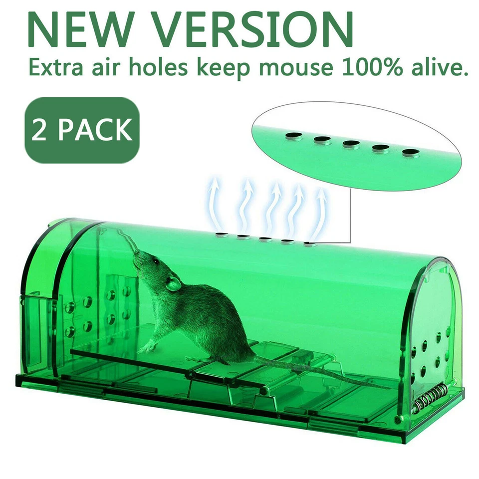 2pcs Mouse Trap Pied Piper Mouse Cage Human Large Live Rodent Control - Image 1 of 4