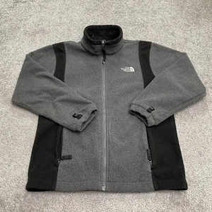 The North Face Khubo Fleece Jacket Boys XL Gray Black Full Zip Pockets Outdoor - Picture 1 of 12