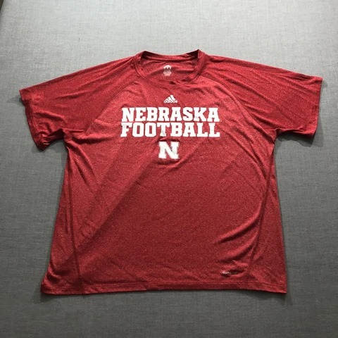 adidas Mens Climalite T Shirt Size XL Red Nebraska Cornhusker Football Cover