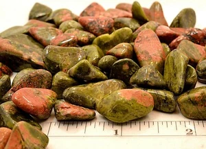 1/2 Pound Unakite 15-25mm Healing Crystals Tumbled Stones Reiki Psychic Vision - Picture 1 of 1