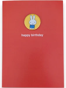 MIFFY Happy Birthday Badge Greeting Card - Picture 1 of 1