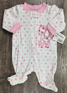 Baby Girl Clothes New Garanimals Preemie Pink Giraffe Footed Outfit - Picture 1 of 3