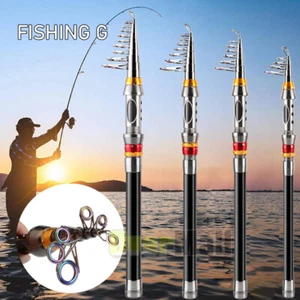 Teleskop Angelrute - Kohlefaser, Reiseangelrute zum Barsch Forellenangeln - Bild 1 von 25