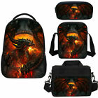 Fire Dragon Kids Schoolbag Boys Crossbody 3D Pen Bag Lunch Bag Satchel 4PCS Gift