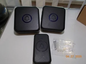 3 Piece Wireless Doorbell Kit with 2 AC Powered Receivers - Picture 1 of 2