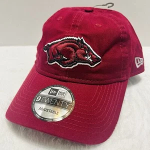 New Era Arkansas Razorbacks Basic 9TWENTY Adjustable Strapback Hat Cap Red NCAA - Picture 1 of 6