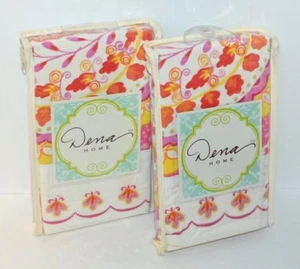 2 Dena Home Camerina Pink Yellow Standard Shams New Mediterranean - Picture 1 of 4