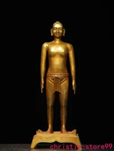 Estatua antigua china de 14" de bronce dorado MTC acupuntura acupuntura gente - Imagen 1 de 9