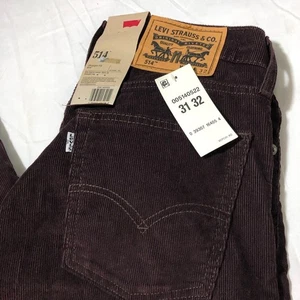 Levi’s mens 31x32 deep purple thin wale corduroys 514 straight leg slim fit NEW - Bild 1 von 13