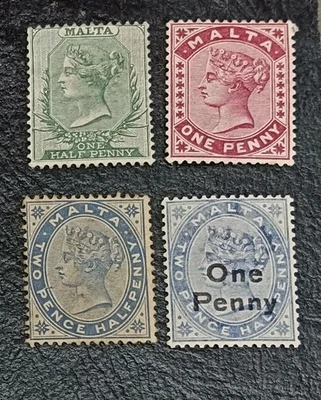 MALTA 1885 0.5d 1d 2.5d SG 20 21 25 36 Sc 8 9 11 Como Nuevo Sin Goma Foto 1 de 2