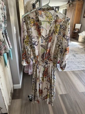 无花果连衣裙女式 XL 码波西米亚 Cottagecore 编织 — 第 1/4 张图片