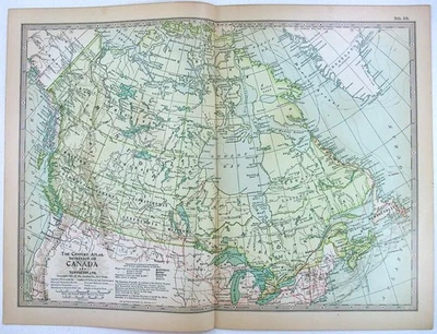 Dominio de Canadá - Mapa original de 1897 de The Century Company. Foto 1 de 4