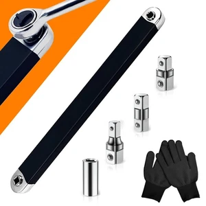 Offset Extension Wrench, 15.4 Inch Narrow Space Extension Wrench Set with 3/8... - Picture 1 of 8