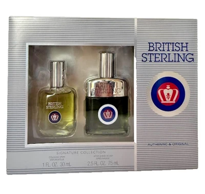 British Sterling Juego de Regalo 2 Piezas - Spray de Colonia 30ml - Salpicaduras para Después del Afeitado 75ml Foto 1 de 2