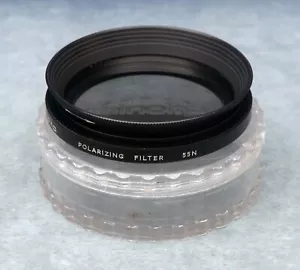 VINTAGE 55MM SRT-ERA MINOLTA LINEAR POLARIZING FILTER 55N, ORIGINAL CASE, JAPAN - Picture 1 of 3