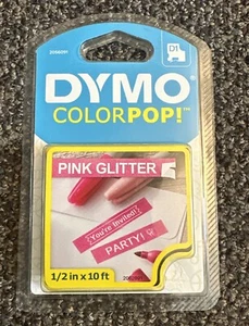DYMO COLORPOP D1 2056736 Pink Glitter 12mm 1/2" Label Tape NEW - Picture 1 of 2