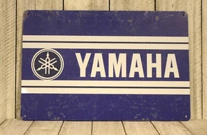 Yamaha Tin Metal Sign Motorcycles Biker Vintage Rustic Style Garage Man Cave - Picture 1 of 4