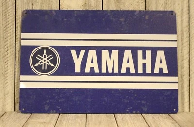 Yamaha Tin Metal Sign Motorcycles Biker Vintage Rustic Style Garage Man Cave - Image 1 of 4