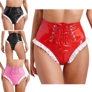 Freebily Frauen Wetlook Slips Panties Tanga Lack Leder Unterhose Clubwear - Bild 1 von 39