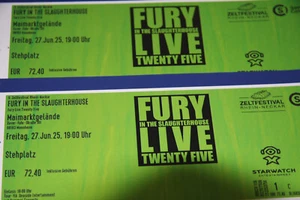 2 konzert tickets Mannheim 27 juni 2025 fury in the slaugtherhouse - Bild 1 von 1