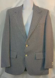 Vintage Palm Beach Sport Coat Knotical Shop Florida Keys Navy Houndstooth (12) - Picture 1 of 2