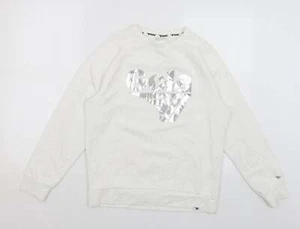 Gola Womens White Round Neck Cotton Blend Jumper Size 8 - Picture 1 of 12