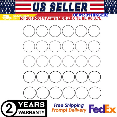 活塞环套装适用于 2010 2012 年 2013 年 2014 年讴歌 MDX ZDX TL RL V6 3.7L 13011RKGE02 — 第 1/4 张图片