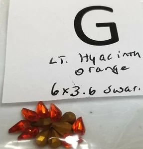 Vtg Loose 6x3.6mm & 6x4mm in Brass Swarovski Pear Rhinestone Jewelry Repair 6000 - Picture 1 of 63