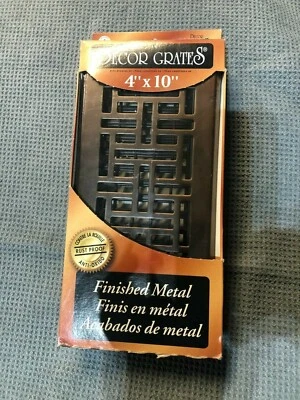 Rejillas decorativas AJH410-RB registro de piso oriental, 4x12 pulgadas, bronce frotado Foto 1 de 4