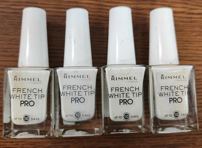 4 PIEZAS NUEVO RIMMEL FRANCÉS PUNTA BLANCA PRO 110 FRANCÉS BLANCO PUNTA DE UÑAS DELINEADOR 0,45z EA Foto 1 de 4