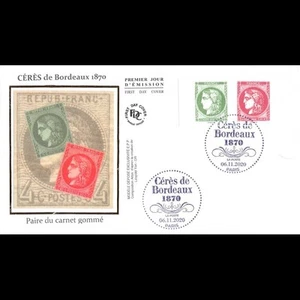 FDC soie - Cérès de Bordeaux. Paire de carnet gommé - 6/11/2020 Paris - Imagen 1 de 2