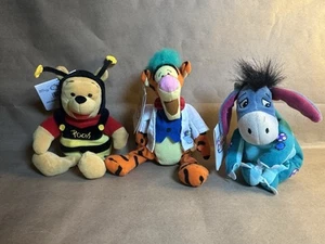 Disney Store Lot of 3 Costume Pooh Eeyore Tigger Mini Bean Bag Plush - Picture 1 of 1