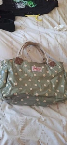 Cath Kidston Day Bag/Handbag/Grab Bag, Polka Dot/ Spotted, Oilcloth, Sage Green - Picture 1 of 9
