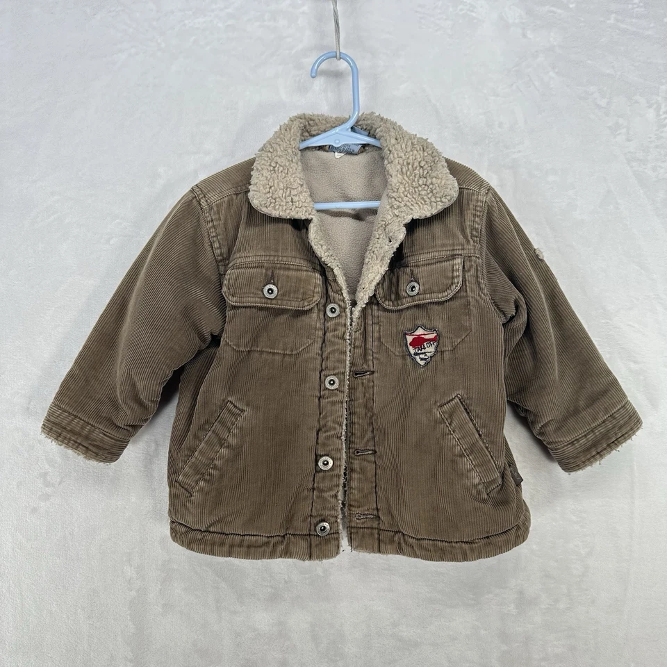 Chaqueta Parche Calabaza Vintage Niños 2T Pana Sherpa Cuello Envejecido Años 80 90 Foto 1 de 4