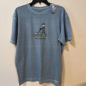 Life is Good Men Blue Logo Graphic Short Sleeve T Shirt Size M NWT - Picture 1 of 6