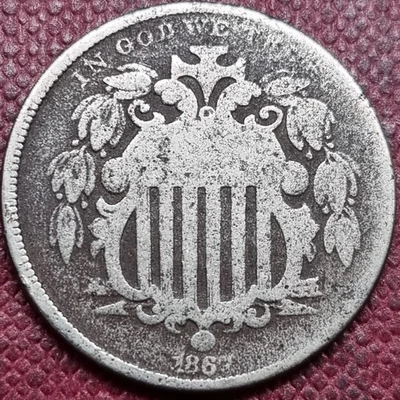 1867 Shield Nickel 5c Circulated  #96832 - Image 1 of 2