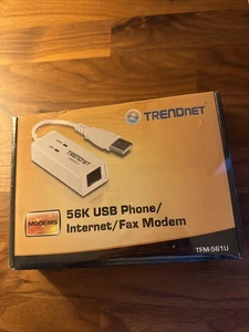 TRENDNET TFM-561U USB Telefon Internet Faks Modem 56K ZOBACZ NOTATKI - Zdjęcie 1 z 3