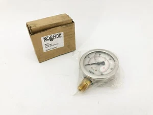 New No Shok 25-901 Pressure Gauge 200psi 1/4" NPT BOTTOM CONN - Picture 1 of 4