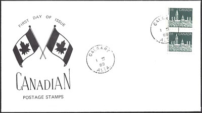 🍁Canadá #1194A "EDIFICIOS DEL PARLAMENTO" Buen Nuevo 1989 Evento Especial Cachet Foto 1 de 2