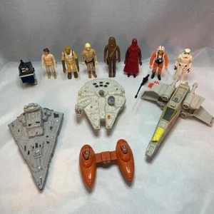 Vintage 70'S 80'S Star Wars Figures Diecast Lot of 12 Luke Chewbacca Leia - Picture 1 of 24