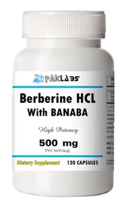 Berberine HCl + Banaba 500mg -120 capsules -High Potency Best Quality Big Bottle - Picture 1 of 3