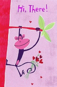 Linda Tarjeta del Día de San Valentín, Mono Salvaje Maravillosa Diversión XO por American Greetings +✉ - Imagen 1 de 5