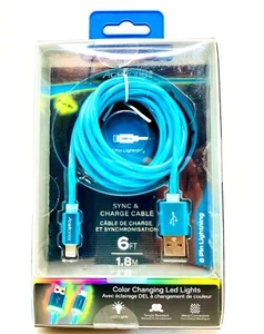 Acellories Sync & Charge Cable compatible w Lighting Devices,LED Lights 6FT Long - Picture 1 of 3